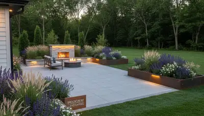 Landscaping crew providing lawn care service in Madison, WI