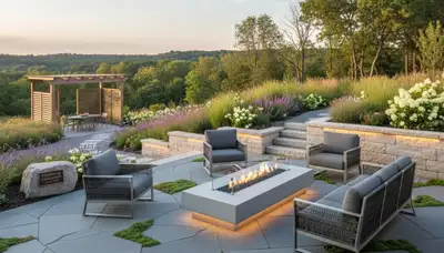 Landscaping crew providing lawn service in Madison, WI for residential and commercial properties