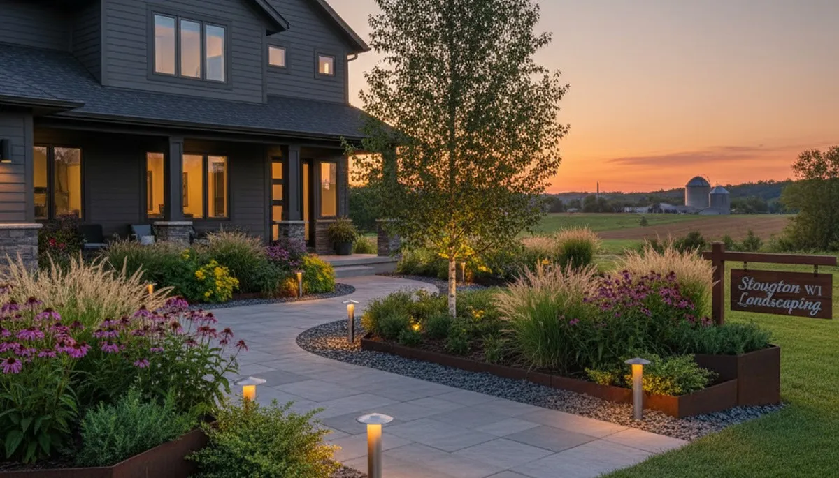 Landscaping crew providing lawn care services in Madison, WI