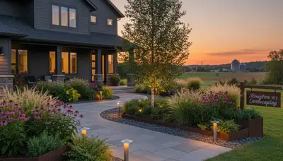 Landscaping crew providing lawn care services in Madison, WI