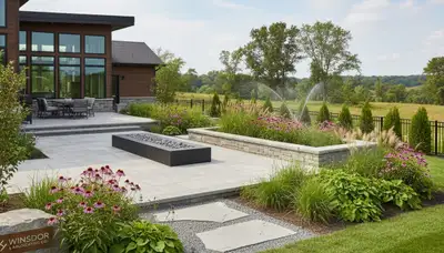 Landscaping crew providing lawn care services in Madison, WI